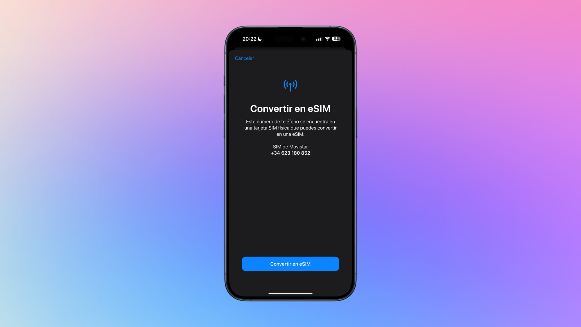 Transfiere tu SIM a eSIM con Movistar e iOS 17.2