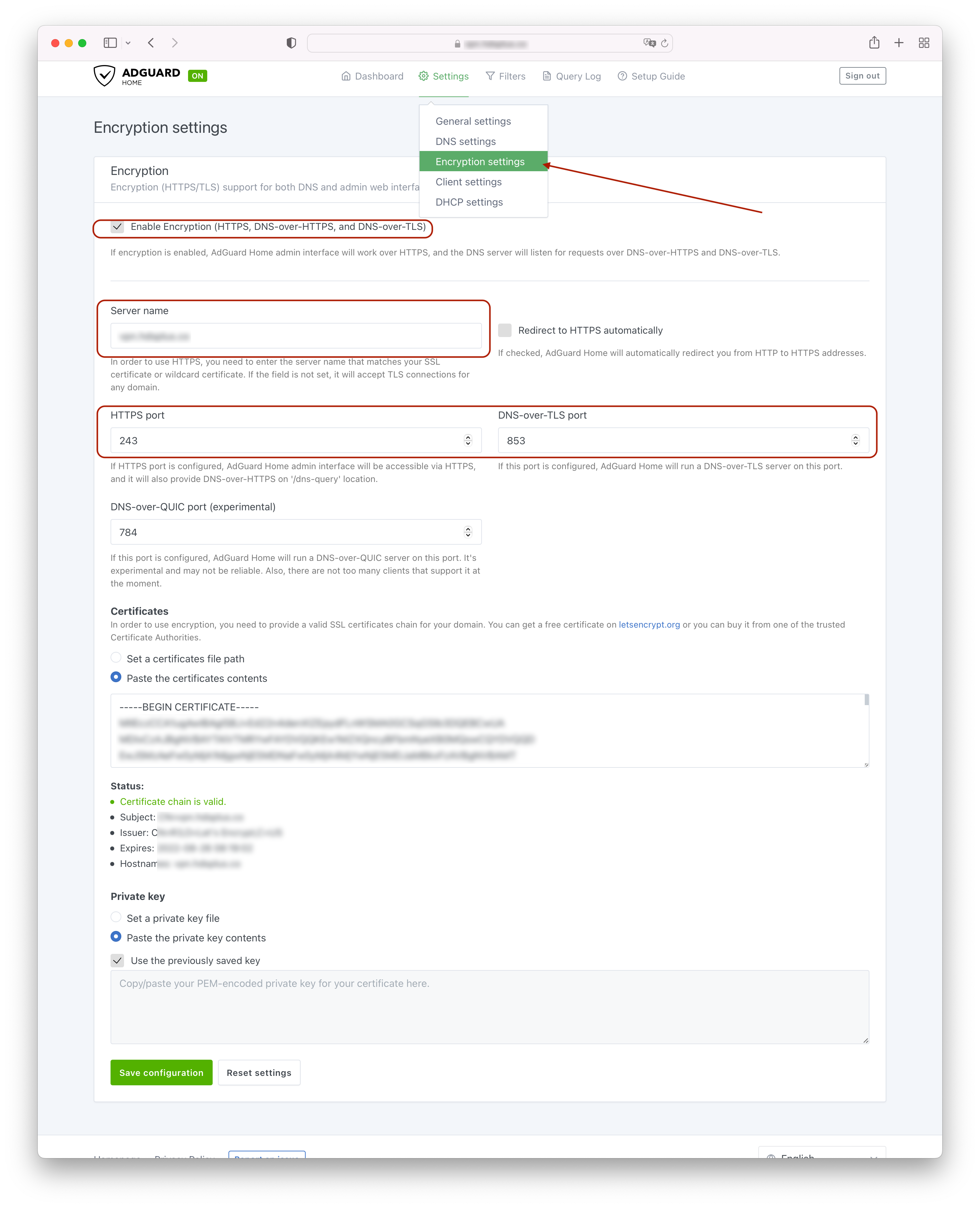 adguard home recommended settings